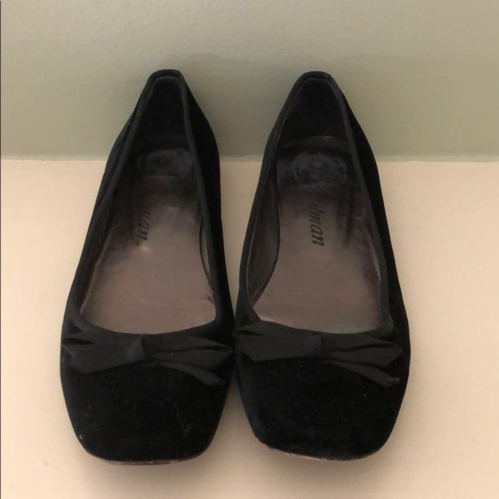 Delman Flats black velvet size 8